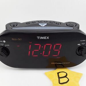 Tested, Timex XBBU Dual Alarm Clock Radio T715 AM/FM Redi-Set Big Red Display #B
